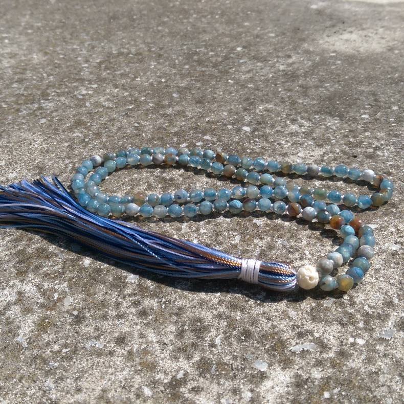 Love blue silk mala 