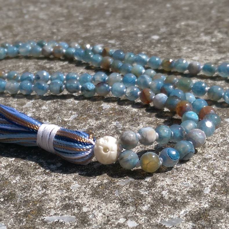 Love blue silk mala 