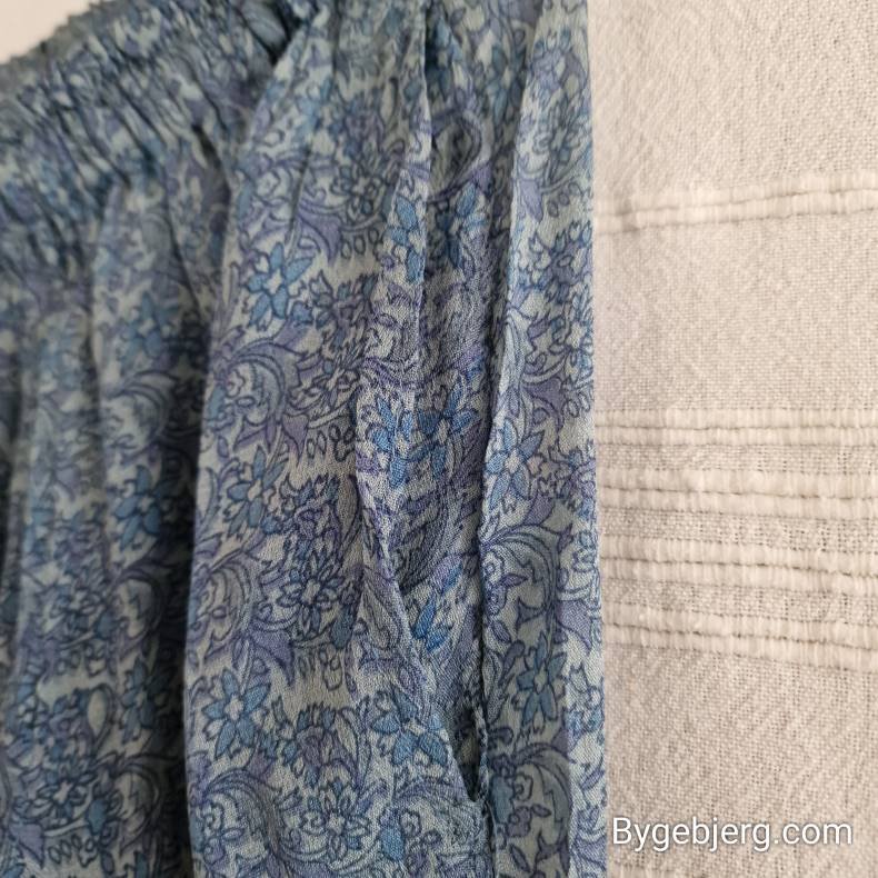 Silke bukser vintage saree lysebl m/xl
