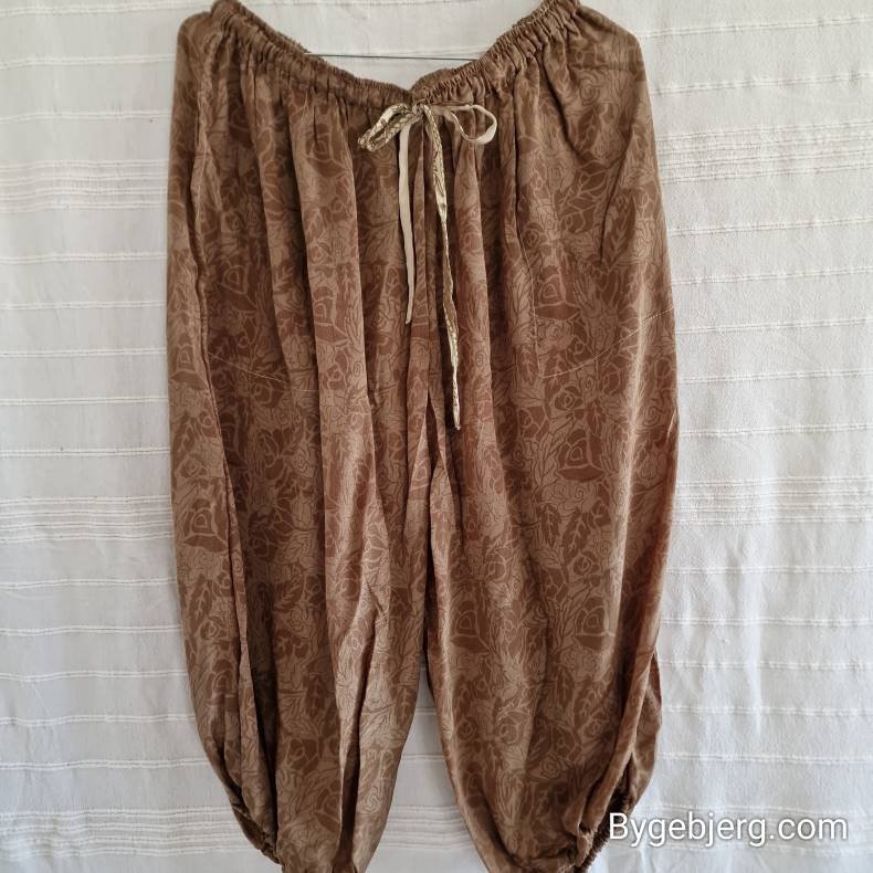 Silke bukser vintage saree vissengrn m/xl