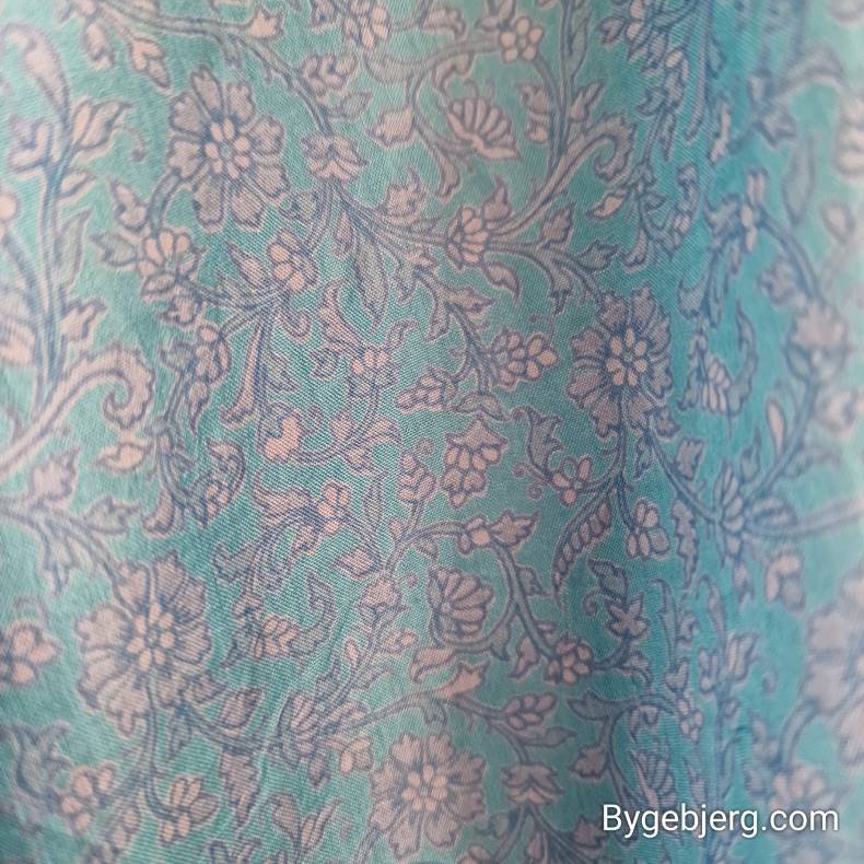 Silke bukser vintage saree turkis/lysebl m/xl