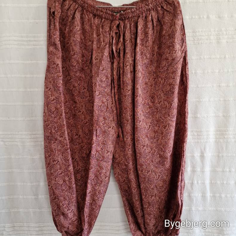 Silke bukser vintage saree mrk rosa m/xl