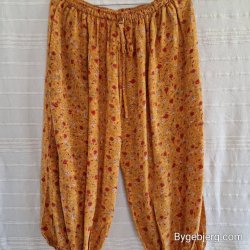 Silke bukser vintage saree gul m/xl
