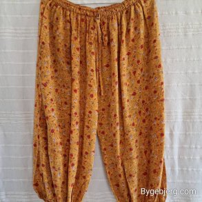 Silke bukser vintage saree gul m/xl
