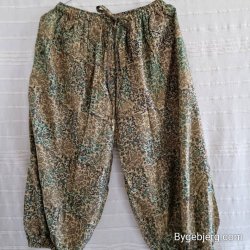 Silke bukser vintage saree flde/turkis/bl m/xl