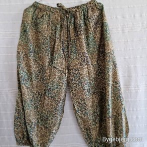 Silke bukser vintage saree flde/turkis/bl m/xl