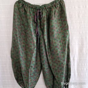 Silke bukser vintage saree grn/brun m/xl