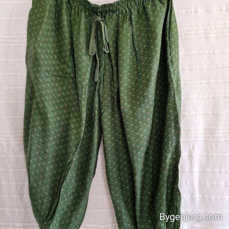 Silke bukser vintage saree grn m/xl