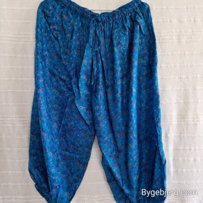 Silke bukser vintage saree blturkis m/xl