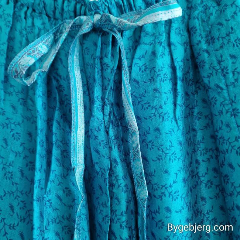Silke bukser vintage saree grnturkis m/xl