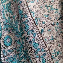 Silke bukser vintage saree turkis/gr m/xl
