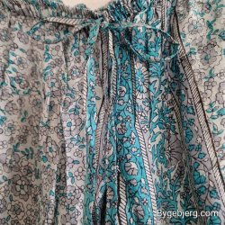 Silke bukser vintage saree turkis/gr m/xl