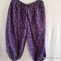 Silke bukser vintage saree lilla/grn m/xl