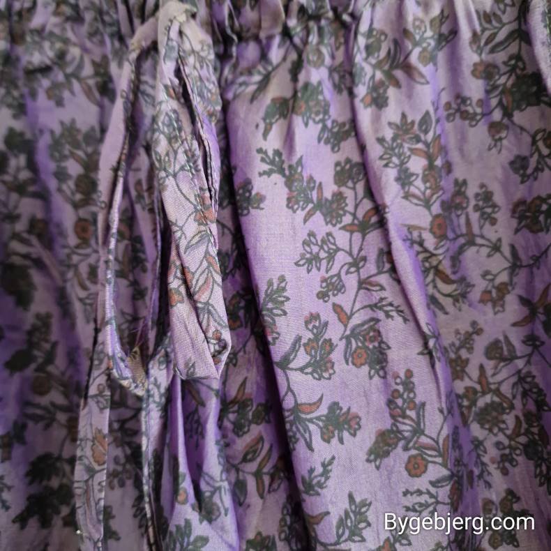 Silke bukser vintage saree lilla/grn m/xl