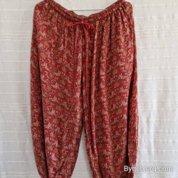 Silke bukser vintage saree varm rd m/xl