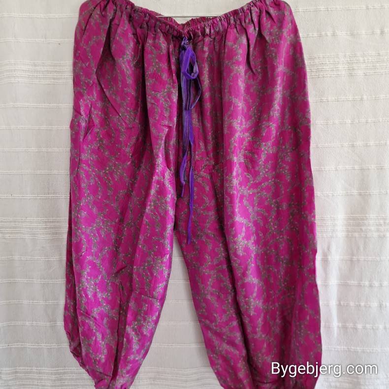Silke bukser vintage saree klar pink m/xl