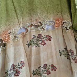 Silke kimono bygebjerg lang broderet m.blte No.15