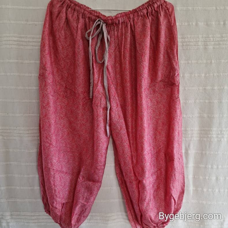 Silke bukser vintage saree pink/rosa m/xl