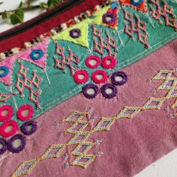 Duschfarvet vintage clutch