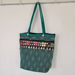 Vintage kantha taske grn