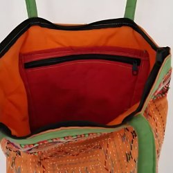 Vintage kantha taske orange