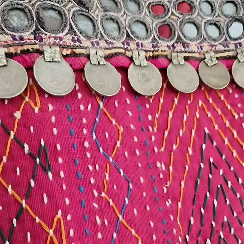 Vintage kantha taske pink