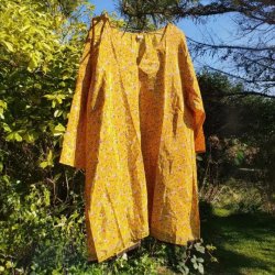 Tunika gul silke str. L/XL