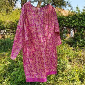 Tunika pink/lilla silke L /XL