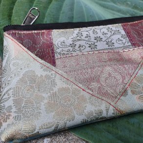 Luksus silke pung sart grn/turkis