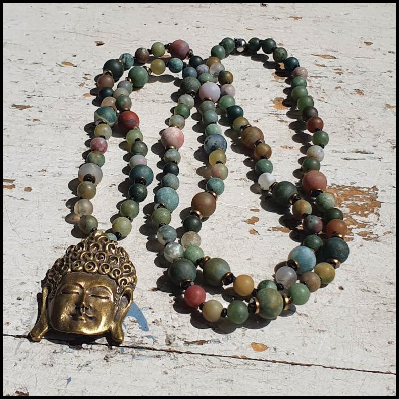 Agate india Buddha Luksus boheme mala