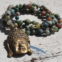 Agate india Buddha Luksus boheme mala