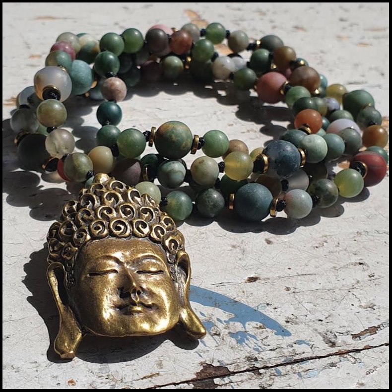 Agate india Buddha Luksus boheme mala