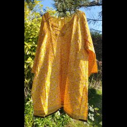 Tunika gul silke str. L/XL