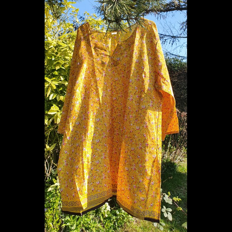 Tunika gul silke str. L/XL